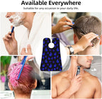 Strong Suction Cup Beard Grooming Bib, Non-Stick Hair Catcher, Waterproof, for Shaving, Purple Blue Fire Flame
