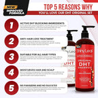 DHT Blocker Shampoo and Conditioner - For Women And Men, Made In USA, Anti-Hair Loss Treatment, With Biotin, Castor Oil, Rosemary Oil and Procapil, For Thinning Hair And Hair Loss