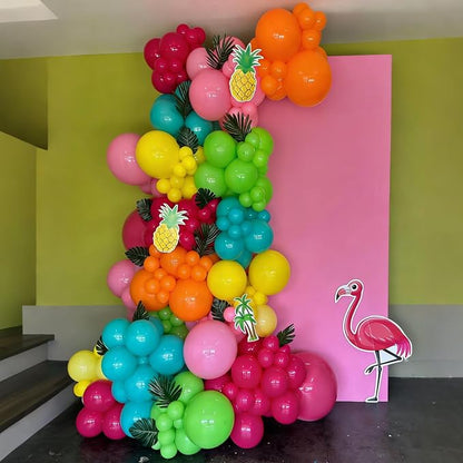 Tropical Balloons Arch Kit, Hawaiian Party Balloons | Hot Pink Orange Teal - Image 4