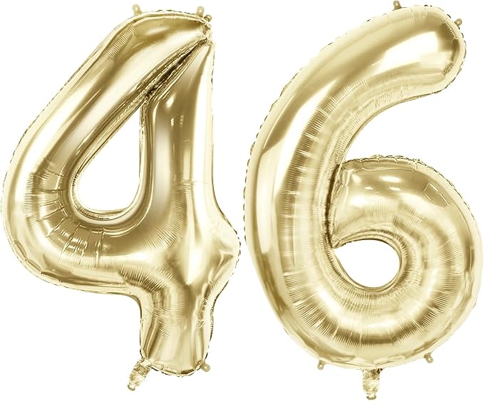 Number 46 Balloons for 46th Birthday Party Decorations, 40 Inch 0-100 by Joycard
