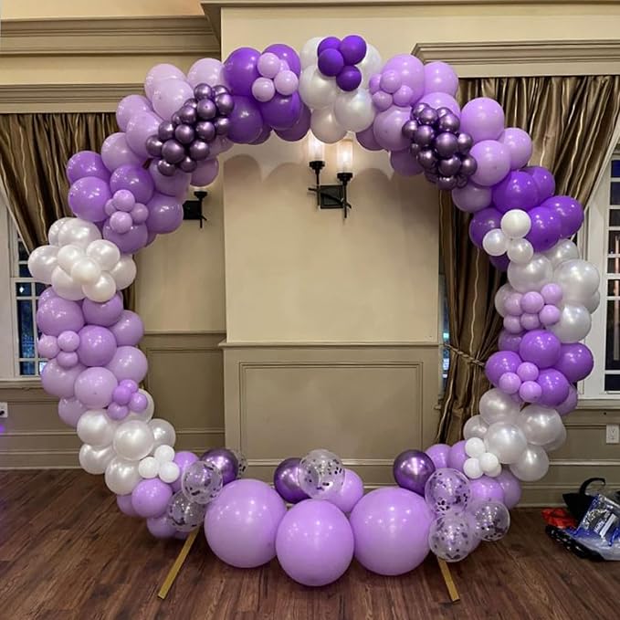 Awenztech 122pcs Purple Latex Balloons in 18 12 10 5 inches | Birthday - Image 8