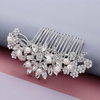 Crystal Wedding Hair Comb Bridal Hair Comb Pearl Wedding Headpiece Silver Hair Accessories