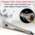 NITION Ceramic Tourmaline Hair Straighteners LCD Flat Iron MCH 10s Fast Heating Up. 1" Smooth 3D Floating Plate Healthy Straightening Tools. Travel Pouch Bag. Dual Voltage. Elegant Gift Box