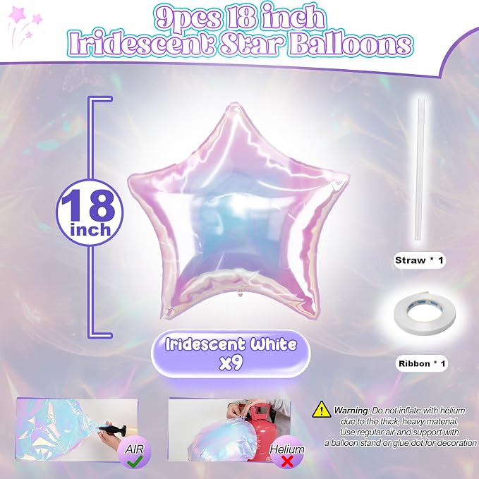 Iridescent Star Balloons - Image 2
