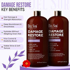 DEL SUR Hair Repair Shampoo and Conditioner Set | 16 fl oz Each | with Camellia Japonica, Amino Acids, Biotin & Argan Oil | Moisturizing Strength & Damage Repair for Dry, Damaged Hair