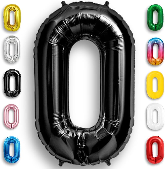 Black Number Balloon 0 Mylar Foil Balloons 16 inch by Unknown