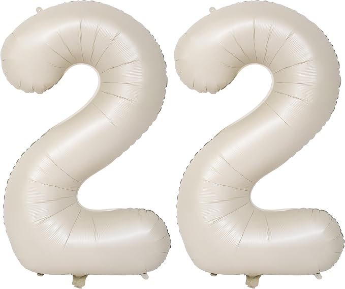 40 In Cream white Number Balloons Helium Foil Mylar Balloon Digital 22 | by Exquisitehighqualitypartydecorationstomeetyoureveryneed%EF%BC%81