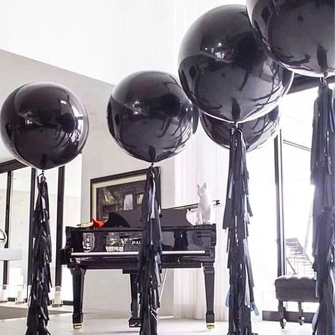 PartyWoo Black Balloons 4pcs Matte Latex Helium Balloons 36 Inch | Baby Shower - Image 5