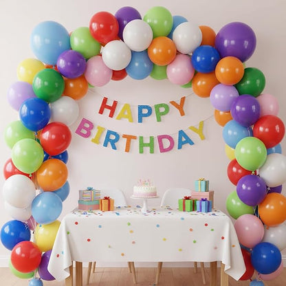 RUBFAC Rainbow Balloons 36pcs 18 Inch Large Colourful Latex Balloons - Image 6