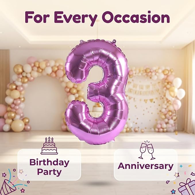 YPSelected 32 Inch Large Foil Helium Number Balloon Birthday Wedding Party 0-9 - Image 4