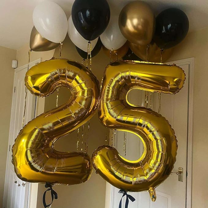 Gold 20 Number Balloons, 40 Inch Giant Number 20 Balloons Foil Mylar Helium - Image 7