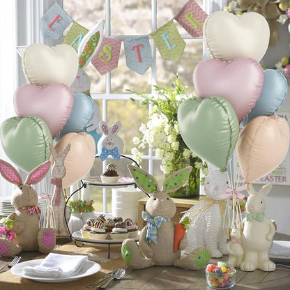Pastel Colorful Heart Foil Balloons, 18Inch Heart Shaped Foil Balloon - Image 5
