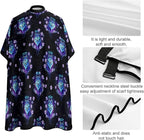 Salon Cape Trippy Magic Wolf Flowers Floral Hair Cutting Cloak, Extra Long Professional Hair Cutting Apron for Hair Cutting, Haircut Tools