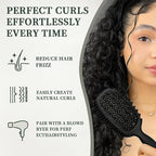 Curl Defining Brush, Vented Curly Hair Brush for Effortlessly Detangling Shaping and Styling, Candy Brush for Wet or Dry Hair Types for Women and Girl, Defining with Side Gear, Reduces Frizz (Black)