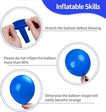 RUBFAC Blue Balloons Different Sizes Dark Blue Balloon Arch Kit 129pcs | - Image 3