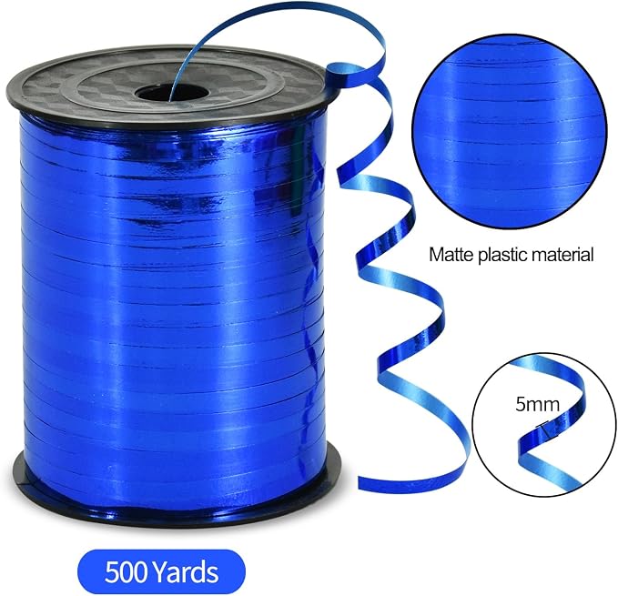 TONIFUL 500 Yards Shiny Blue Curling Ribbon Balloon String Gift Wrapping - Image 2