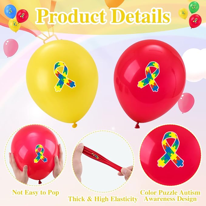 100 PCS Ribbon Awareness Balloons Decorations 12 Inch Ribbon Latex Balloons Arch - Image 3