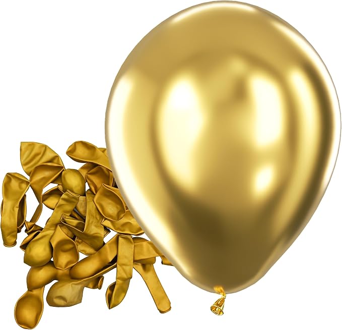 Bezente Metallic Gold Balloons Latex Balloons by Bezente