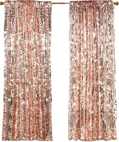 HH 9x8FT Big Sequin Backdrop Curtains, Photo Backdrop Payette Sequin Backdrop - Image 2