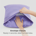 Bedsure Satin Pillowcase for Hair and Skin Queen - Lilac Silky Pillowcase 2 Pack with Envelope Closure, Similar to Silk Pillow Cases, Gifts for Women Men, 20x30 Inches, 2pcs