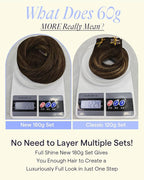Full Shine Clip on Hair Extensions 180 G 20 Inch Dark Brown to Light Brown Hair Extensions Clip in for Styling 7 Pcs