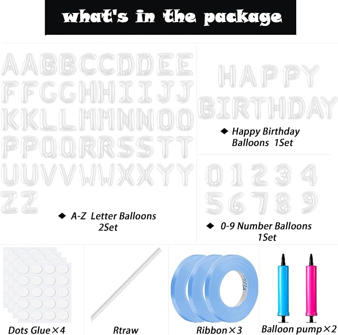 Happy Birthday Balloon Banner Custom Phrase Balloons letter 16 inch - Image 2