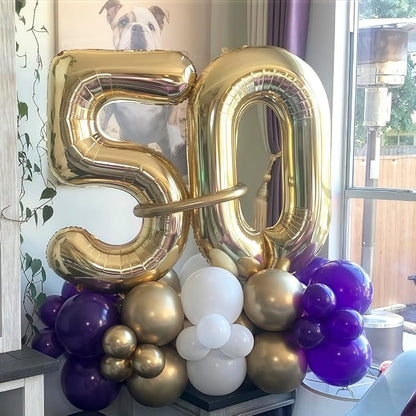 Champagne Gold 16 Balloon Number, 40 Inch Light Gold 16 Balloons Big Foil Mylar - Image 6