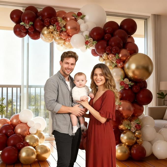 Burgundy Balloon Arch Garland Kit - Image 5