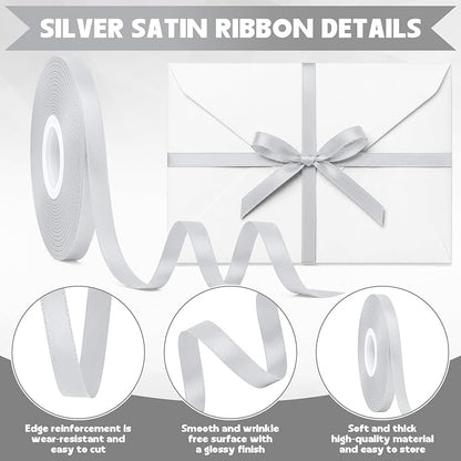 3/8In 30Yards Thin Silver Ribbon - Image 3