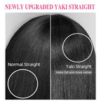 Yaki Straight Clip in Hair Extensions For Women 100% Unprocessed Brazilian Virgin Hair Clip on Hair Extensions Yaki Straight Clip ins 120g/set(26 Inch)