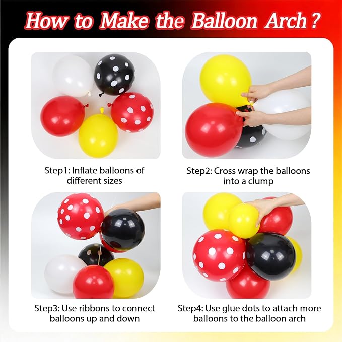 131pcs Red and Yellow Balloon Arch Kit - Image 3