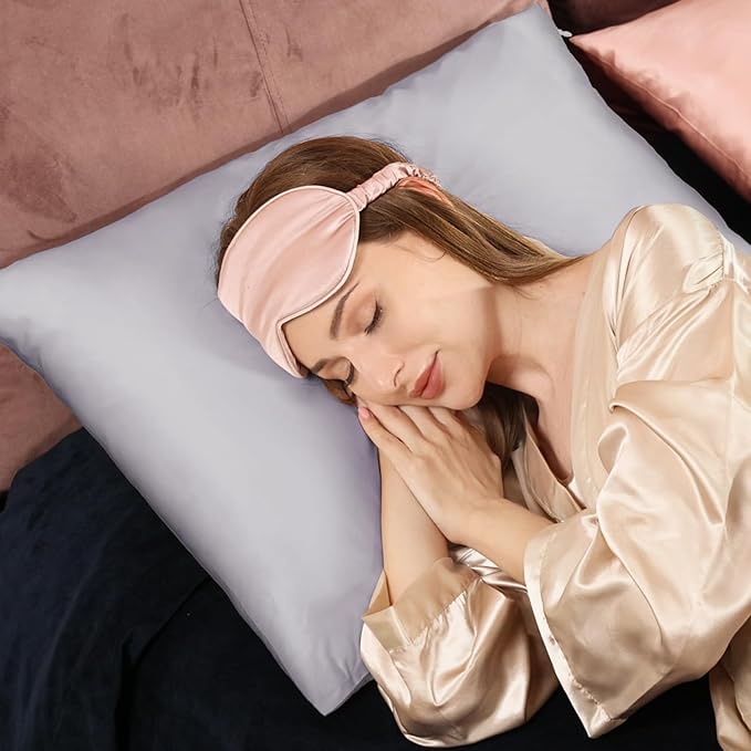 Adubor Silk Pillowcase 2 Pack for Hair and Skin with Hidden Zipper, Both Sides 23 Momme Silk Pillow Case (Silver Gray, Queen: 20''X30'')