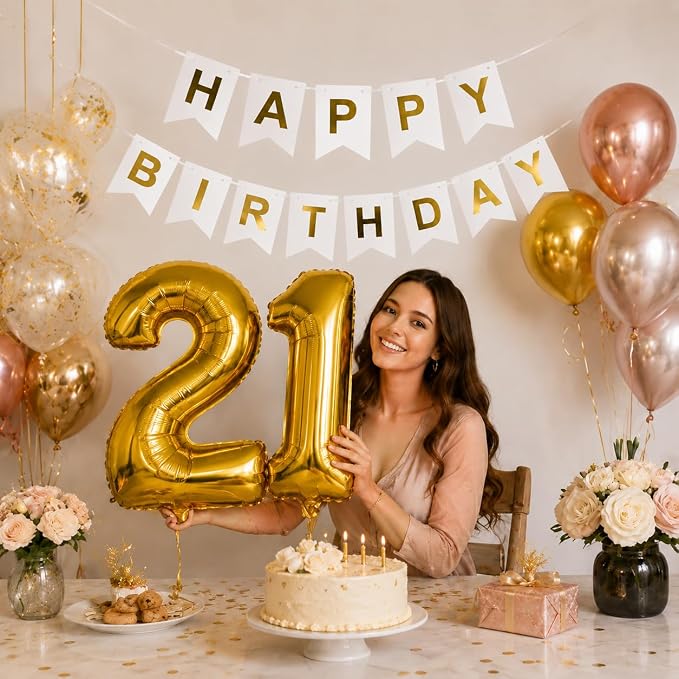 White Happy Birthday Banner Sign - Image 5