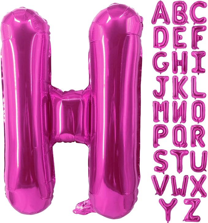 Lovoir 40 Inch Large Hot Pink Letter H Balloons Big Size Jumbo Mylar Foil by Lovoir