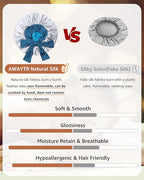 AWAYTR Silk Bonnet for Sleeping Women 100% Mulberry Silk Bonnet with Band 2 Layer Reversible Hair Bonnet Sleeping Hair Wrap (Peacock Blue/Gray)