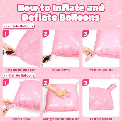 NISOCY 25PCS Pearl Light Pink Square Foil Balloons Wall Backdrop | Double Sided - Image 3