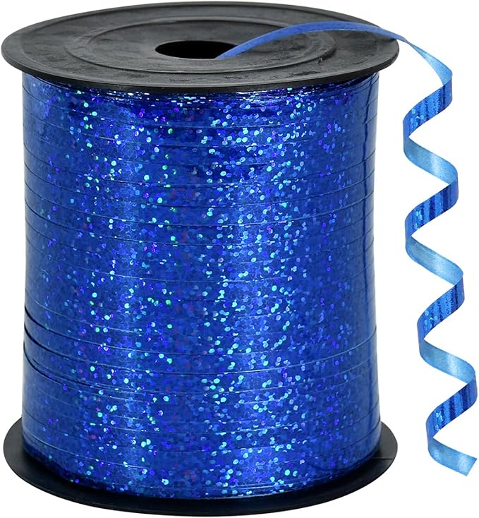 BEISHIDA 500 Yards Blue Crimped Curling Ribbon Balloon String, Shiny Metallic by Beishida