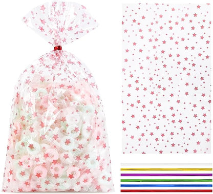 COQOFA 100 Pcs 7X12" Cello Cellophane Gift Treat Bags Party Favor bags Clear by COQOFA