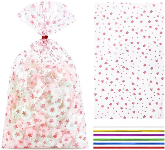 COQOFA 100 Pcs 7X12" Cello Cellophane Gift Treat Bags Party Favor bags Clear by COQOFA