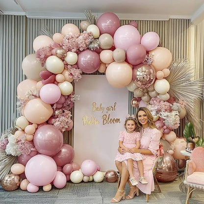 Dusty Pink Beige Rose Balloon Garland Double Stuffed | Mauve Light Pink Blush - Image 6