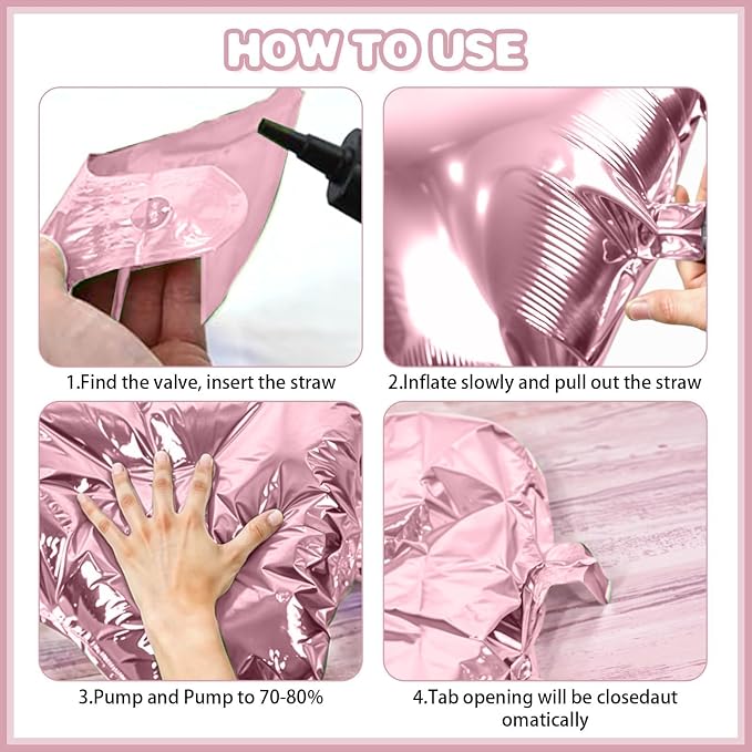 Pearl Pink and White Double Sided Square Foil Balloons Wall, 19 Inches Chrome - Image 6