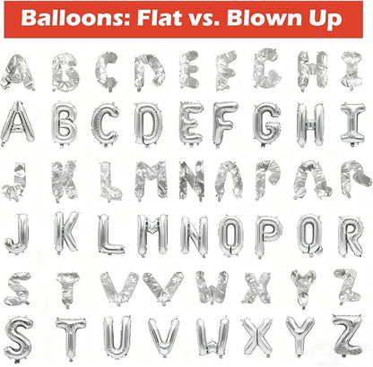 98 Pcs Silver Letter Balloons, Custom 3 Set A-Z Set - Image 4