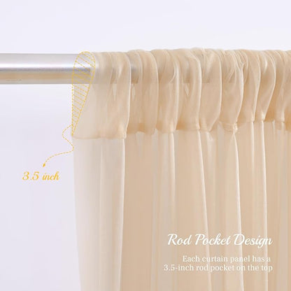 20x10ft Champagne Tulle Backdrop Curtain - Image 5