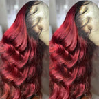 250% density 1b 99j Burgundy Lace Front Wigs Human Hair Red Burgundy Wig Human Hair 13x6 HD Body Wave Lace Front Wigs Human for Women burgundy ombre lace front wig human hair