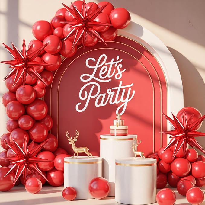 Red Star Balloons, 22/27 Inch Red Star Foil Balloons, Aluminum Foil Balloon - Image 4
