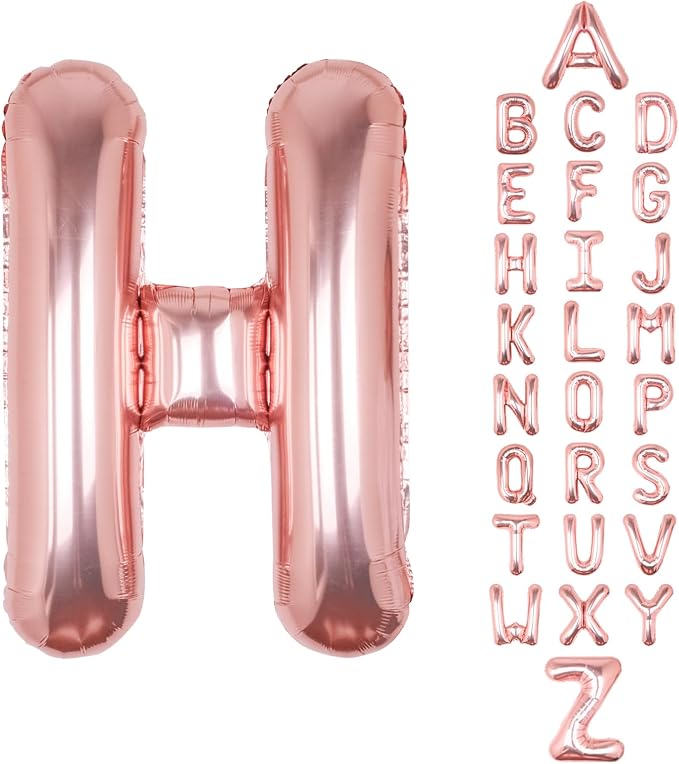 Letter Balloons Rose Gold 40 Inch H Large Big Foil Mylar Balloon | by Unknown