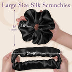 OLESILK Silk Scrunchies Oversized 100% Mulberry: Large for Women& Girls Long Thick Hair, Soft Smooth for No Damage Hair Care Sleeping