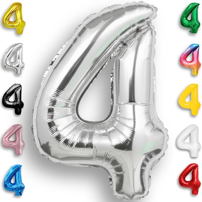 Silver Number Balloon 4 Mylar Foil Balloons 32 inch by Unknown
