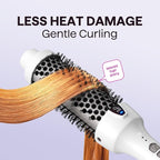 Wavytalk Thermal Brush, 1.5 Inch Ionic Thermal Round Brush Makes Hair Smoother Get Natural Curls (White)