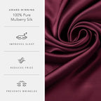 Fishers Finery 25mm 100% Pure Mulberry Silk Pillowcase (Red Queen)